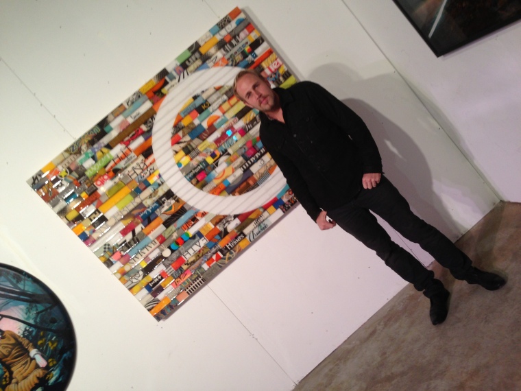 Artist James Verbicky with his Piece at the 2013 Art of Elysium 'Pieces of Heaven' Auction